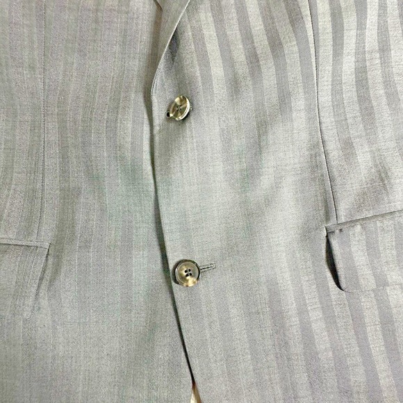 Hugo Boss Mens Super 100 Blazer 44R Wool Silver Gray Coat Pasolin Movie Formal - Picture 3 of 16